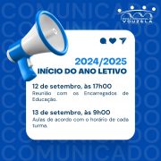 👉 INÍCIO DO ANO LETIVO 2024/2025